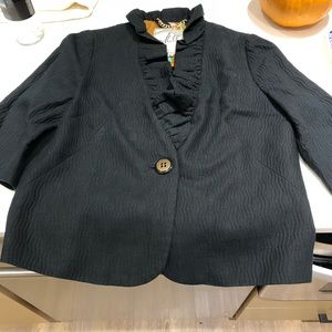 Black Ruffled Blazer by Milly, size 6
